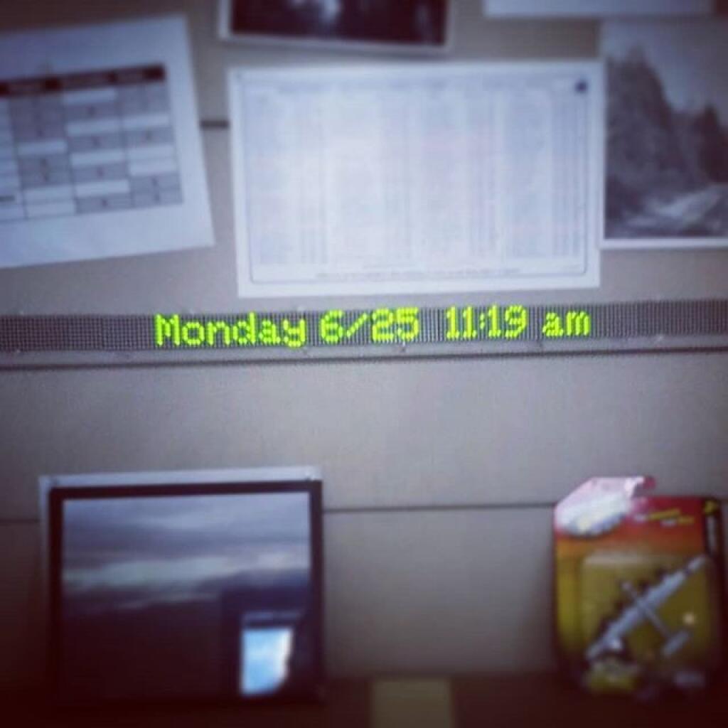 Photo: Maxx7219 is back again blinking out his messages from 8 am to 6 pm in the office Photo: Maxx7219 is back again blinking out his messages from 8 am to 6 pm in the office