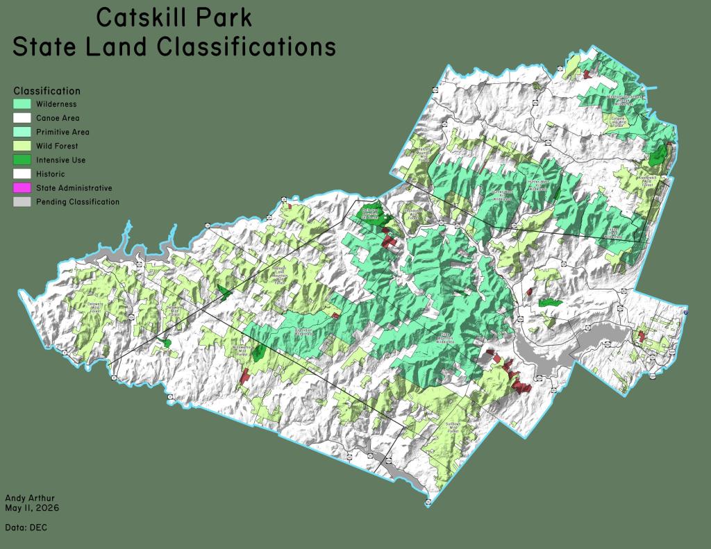 Thematic Map: Catskill Park State Land Classifications