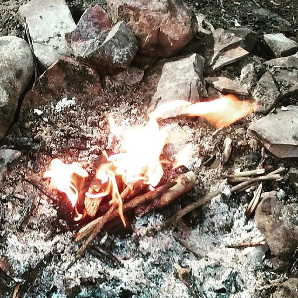 Photo: Getting read for a campfire breakfast