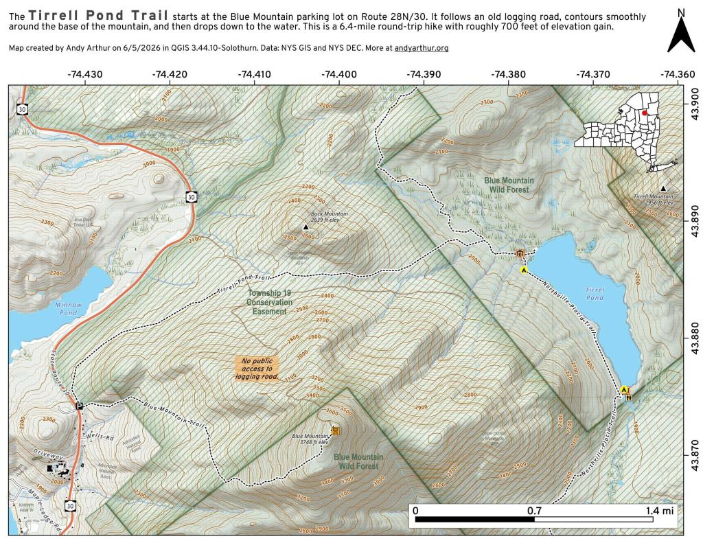 Map: Tirrell Pond Trail