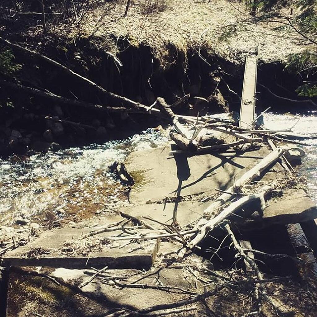 Photo: While the bridge to Campsite 3 from the old NY 8 alignment has been repaired this bridge on the totally abandoned section is basically good just for hiking across the I beam.