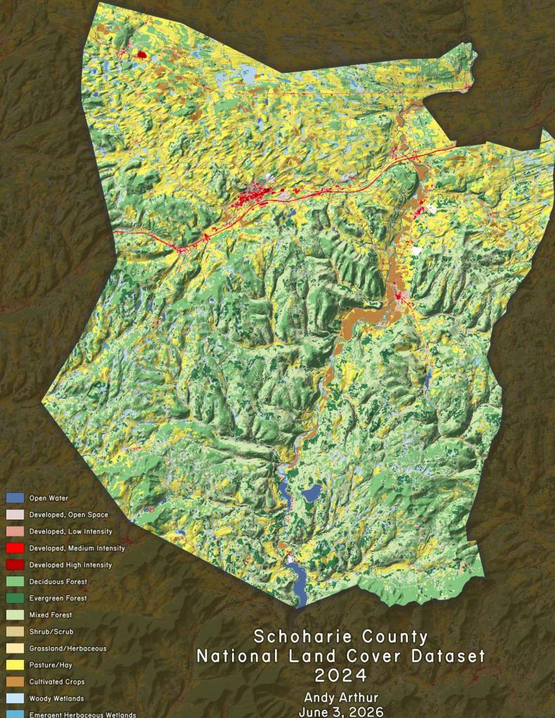 Thematic Map: Schoharie County National Land Cover Dataset 2024