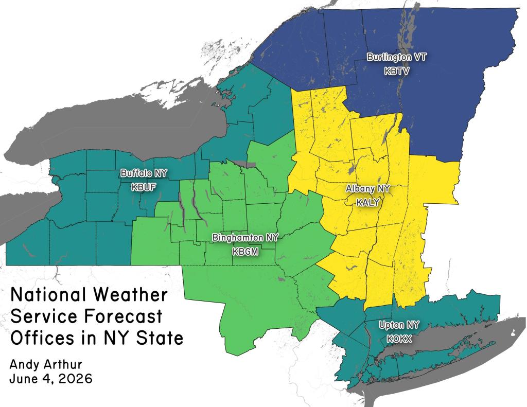 Thematic Map: National Weather Service - Weather Forecast Offices in New York State