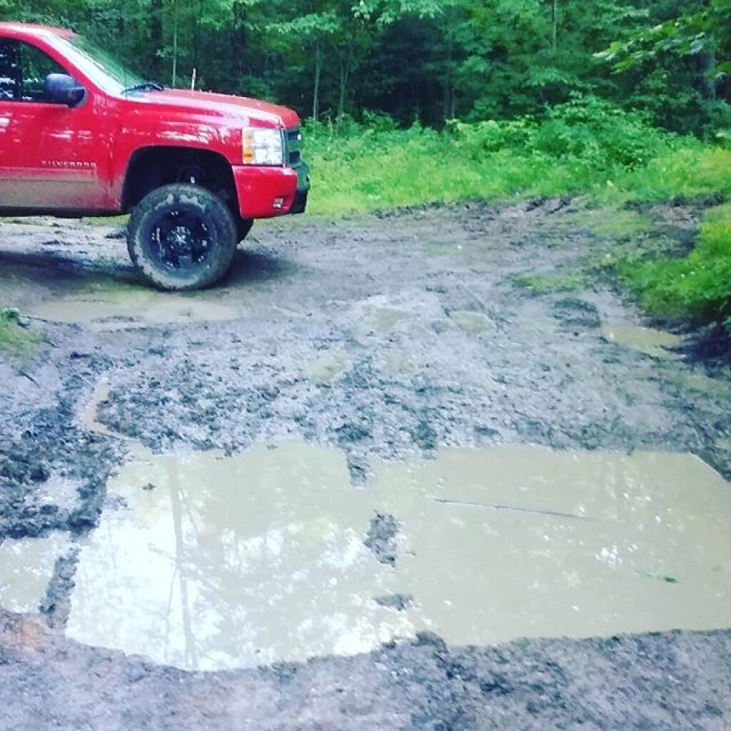 Photo: After yesterday's rain the driveway to this campsite is a mess, going to have move somewhere else tomorrow