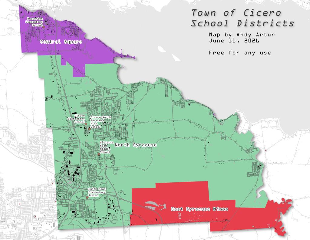Thematic Map: Town of Cicero School Districts
