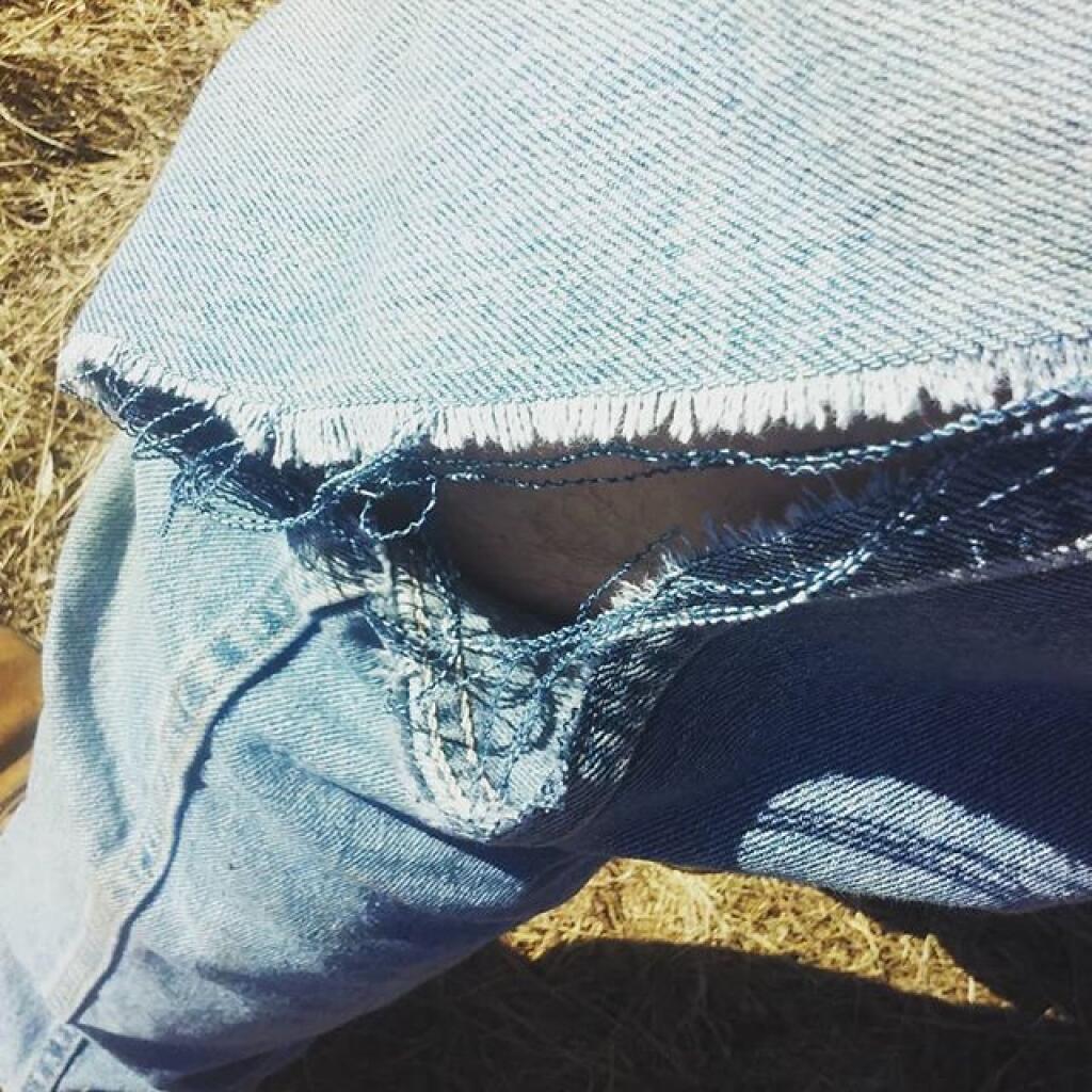Photo: Got bit by Baxter the Pit Bull walking along Sickle Hill Road. Didn't draw blood or leave a mark, jeans not so lucky. Photo: Got bit by Baxter the Pit Bull walking along Sickle Hill Road. Didn't draw blood or leave a mark, jeans not so lucky.