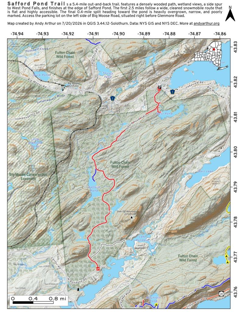 Map: Safford Pond Trail Map: Safford Pond Trail