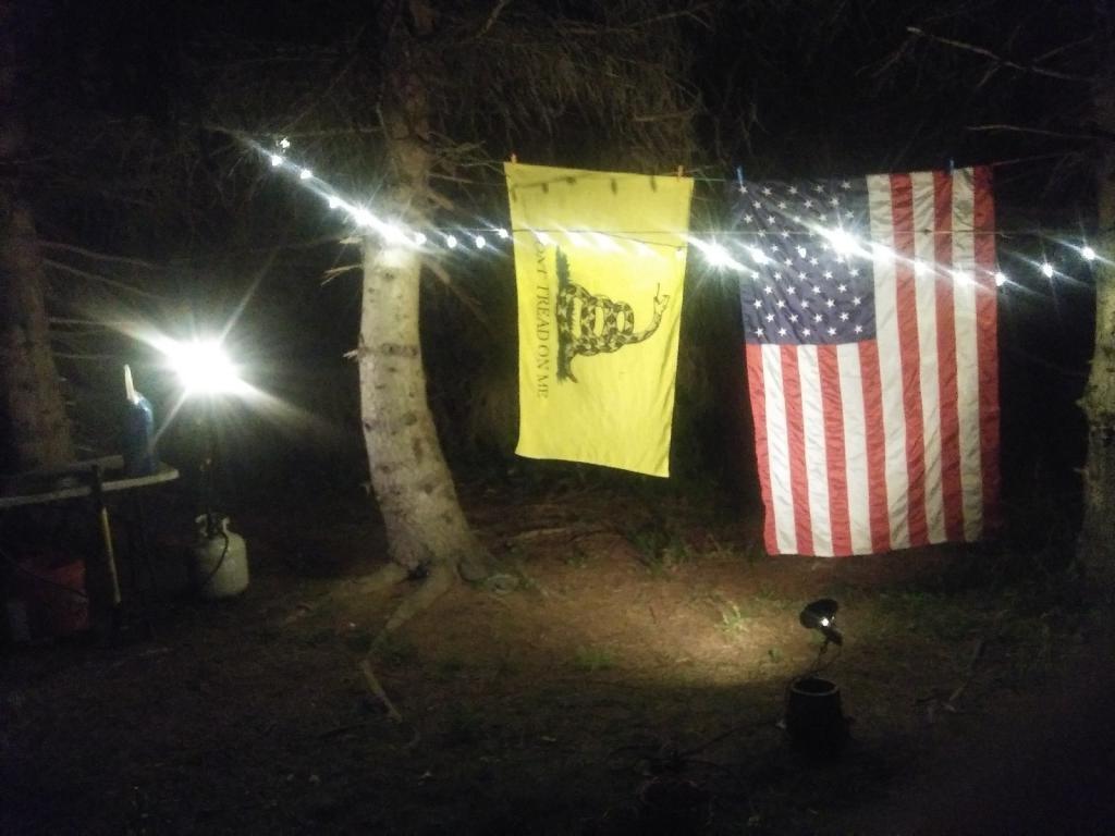 Photo: Flags were brightly lit Photo: Flags were brightly lit