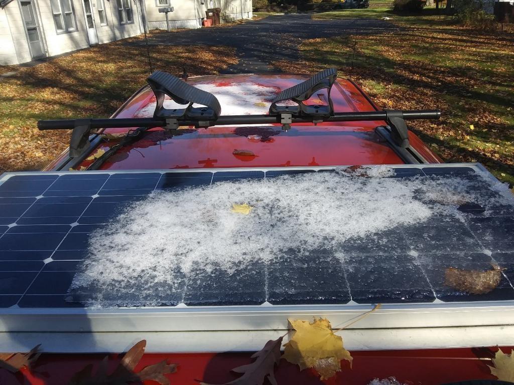Photo: Ice covered solar panel